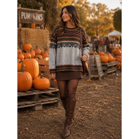Alpaca Collection Sweaters - Alpaca Collection Aztec Southwestern‎ Sweater Medium Festival Fall